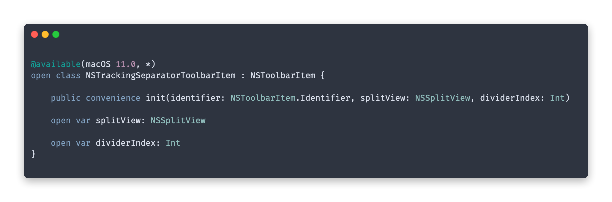 tracking toolbar item